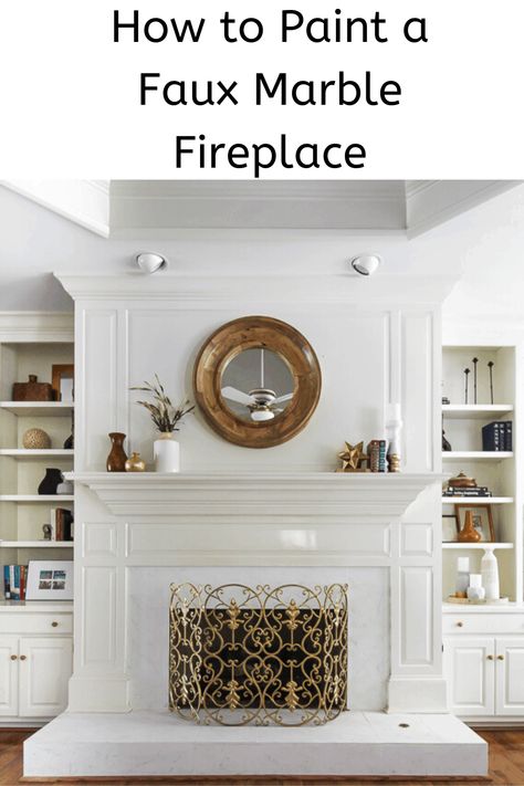 Faux Marble Fireplace, Black Marble Tile, Faux Marble Paint, Marble Paint, Marble Fireplace, Refinished Furniture, Marble Painting, Faux Painting, Black Tiles