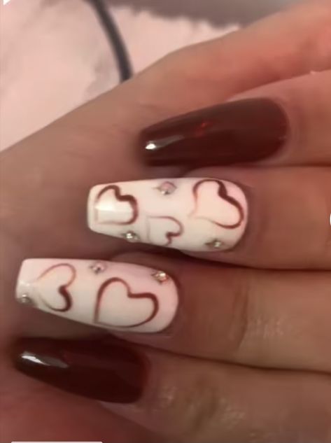 Nails With Jewels, Brown Acrylic Nails, Grunge Nails, Cute Acrylic Nail Designs, Y2k Nails, Pretty Gel Nails, Acrylic Nails Coffin Pink, Soft Nails, Bling Acrylic Nails