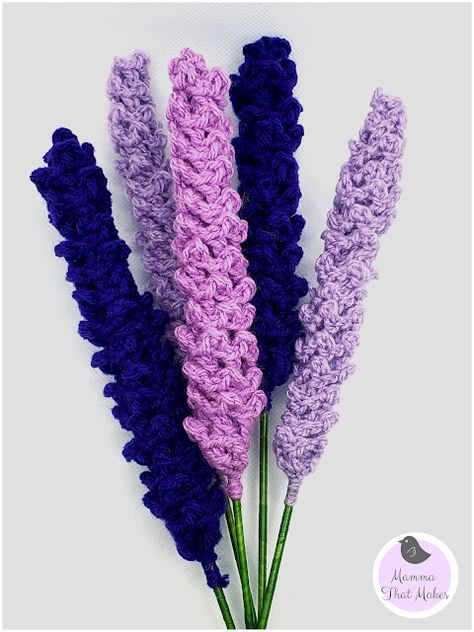 Mamma That Makes: How to crochet lavender - A simple tutorial. Crochet Lavender, Lavender Uses, Crochet Angel, Angel Babies, Crochet Flowers Free Pattern, Halloween Headband, Crochet Stitches For Beginners, Crochet Flower Tutorial, Arm Knitting