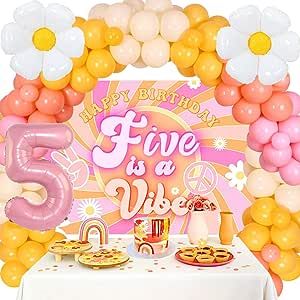 Groovy Party Decorations, Two Groovy Party, Five Is A Vibe, 2 Groovy, Two Groovy, Groovy Party, Daisy Party, Kids Birthday Party Decoration, Girl 2nd Birthday