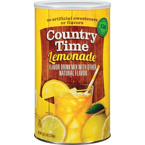 Country Time Lemonade, Lemonade Mouth, Lemonade Drinks, Flavored Drinks, Artificial Sweetener, Pink Lemonade, Fat Free, Mixed Drinks, Natural Flavors