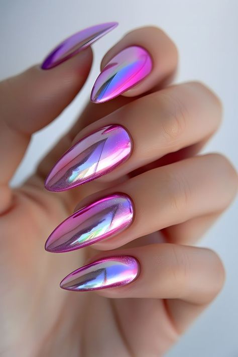 Ombre Chrome, Spring Nails Inspiration, Ombre Chrome Nails, Purple Chrome Nails, Pink Chrome Nails, Chrome Nail Art, Chrome Nails Designs, Chrome Nail, Pretty Nail Art Designs