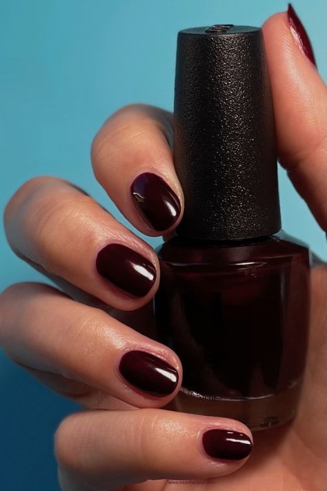 OPI Complimentary Wine swatch Opi Dark Red Nail Polish Gel, Opi Spare Me A French Quarter, Opi Purrride, Dark Red Opi Gel Polish, Opi Cherry Mocha, Opi Gel Polish Colors Winter 2024, Opi Maroon Nail Polish, Burgundy Brown Nails, Opi Wine Colors