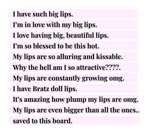 Big Lip Affirmations, Bigger Chest Affirmations, Lip Affirmations, Big Lips Affirmations, Physical Appearance Affirmations, Lips Affirmations, Desired Face Affirmations, Face Affirmations, Witchy Scrapbook