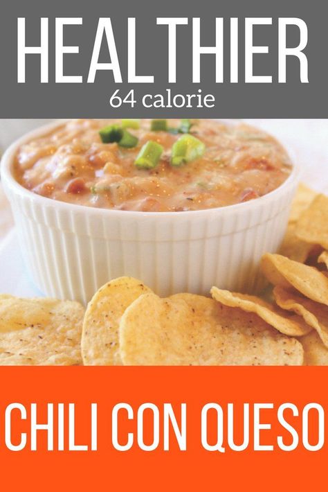 Chili Con Queso Dip, Con Queso Dip, Zero Point Foods, Super Bowl Menu, Healthy Apps, Healthy Chili, Slender Kitchen, Queso Dip, Party Snack