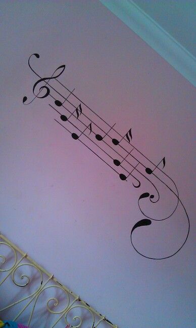 Music notes i painted on my bedroom wall. Ayesha Ganger Switch Board Painting, Wall Drawing Ideas, Art Painting Tools, Wall Drawing, Painted Boards, My Bedroom, Music Wall, Room Paint, Wall Paint