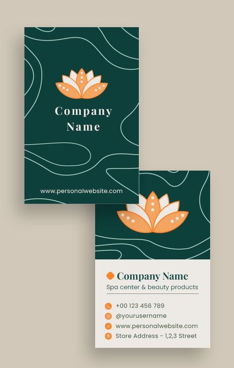 Floral Minimalist Spa Center & Beauty Products Business Card Minimalist Spa, Spa Business Cards, Mobile Spa, Floral Minimalist, Esthetics Room, Spa Branding, Spa Business, Spa Center, Brand Kit