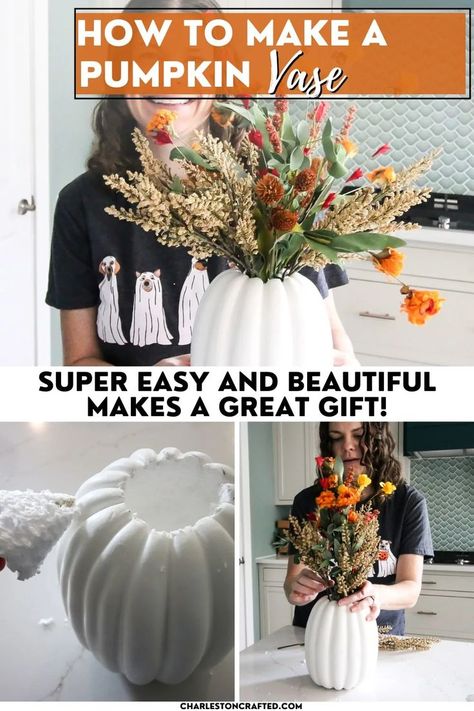 Learn how to make a DIY pumpkin vase with a faux carvable pumpkin and seasonal florals for the perfect fall centerpiece. This easy project adds a cozy autumn touch to your home décor or makes a great gift! Pumpkin Vase, Plastic Pumpkins, Kid Friendly Crafts, Diy Projects For Kids, Handcrafted Decor, Diy Pumpkin, Thanksgiving Ideas, Cozy Autumn, Fall Centerpiece