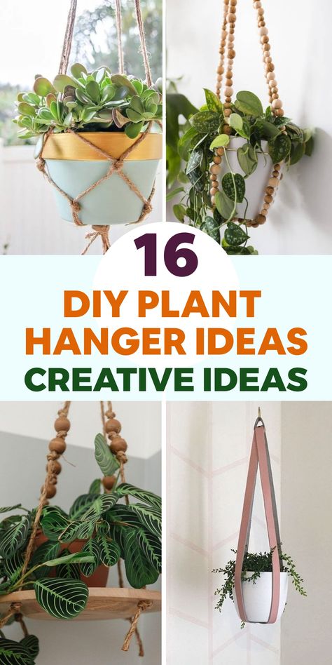 Explore your creative side with these handmade plant hanger concepts, perfect for infusing a touch of boho-chic style into your living space. From rope to yarn to upcycled pieces, there are various materials you can use to craft distinctive and bespoke plant hangers. Elevate the ambiance of any room by incorporating greenery in an unconventional way and showcase your plants stylishly through these imaginative yet affordable DIY projects. Diy Plant Hanger Easy, Plant Hanger Ideas, Mini Rock Garden, Plant Holder Diy, Outdoor Plant Hanger, Space Play, Fall Landscaping, Rope Plant Hanger, Upcycled Items