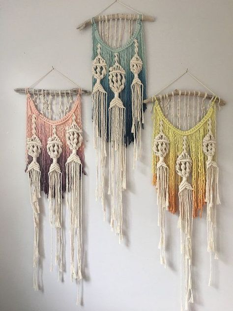 Macrame Fish Wall Hanging/Dip Dye Macrame/underwater/ocean/aquarium tapestry/fish mobile/colourful macrame/ombre tapestry/rainbow/fengshui... ,  #Dye #FISH #HangingDip #Macramé #Macrameunderwateroceanaquarium #mobilecolo #tapestryfish #Wall Check more at https://www.google.com/amp/s/macrame.pandis.site/diy-round-macrame-boho-costers/amp/ Macrame Fish, Fish Mobile, Fish Wall Hanging, Simpul Makrame, Ocean Aquarium, Small Macrame Wall Hanging, Underwater Ocean, Desk Diy, Macrame Wall Hangings