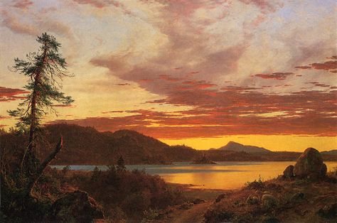 ART & ARTISTS: Frederic Edwin Church – part 2 Hudson River School Paintings, Frederic Church, New England Landscape, American Nature, Frederic Edwin Church, England Landscape, Albert Bierstadt, Hudson River School, Winsor Newton