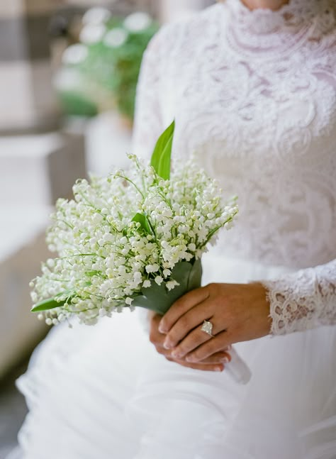 La Cervara Wedding | Portofino, Italy Wedding | photos by Koby Brown | Lemons & White Lace | Blue & Yellow Wedding | Lily of the Valley Bouquet Lily Of The Valley Bridal Bouquet, Lily Of The Valley Wedding Bouquet, Lily Of The Valley Bouquet, Bride Bouquets White, Small Wedding Bouquets, Elegant Wedding Bouquets, Portofino Italy, Lily Of The Valley Flowers, Simple Elegant Wedding