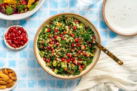 Recipe: Pomegranate lentil tabbouleh Beluga Lentils Recipes, Lentil Tabbouleh, Ricotta Fritters, Lentils Recipes, Jewish Cuisine, Hanukkah Food, Simple Salad, Green Lentils, Lentil Recipes