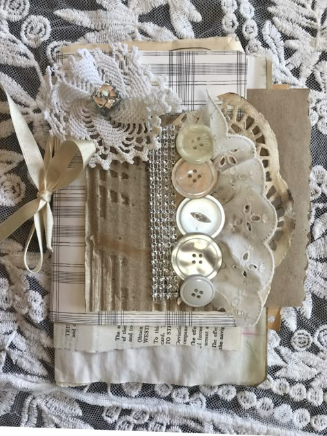 Shabby Chic Mini File Folder Junk Journals - Glitter & Glam Shabby Chic Journal Pages, Shabby Chic Junk Journal Ideas, Pink Embellishments, Shabby Chic Embellishments, Shabby Chic Junk Journal, Shabby Chic Tags, White Journal, Boho Journal, Ledger Paper