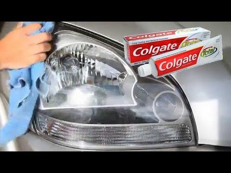 Clean Your Hazy Headlights With Toothpaste: 7 Steps (with Pictures) Clean Foggy Headlights, How To Clean Car, Cleaning Headlights On Car, Cloudy Headlights, Foggy Headlights, Headlight Cleaner, Clean Car Lights, Headlight Restoration Kit, How To Clean Headlights