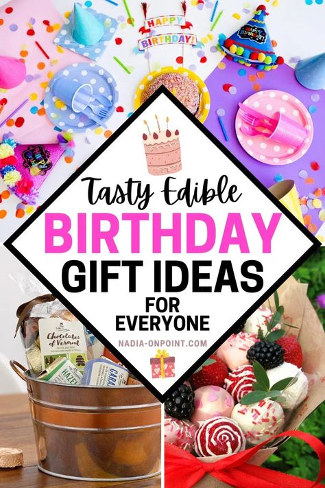 Trendy Gift Guides and Ideas! Looking for some edible birthday gift ideas? Here you will find some of the best edible birthday gifts for friends, kids, or edible birthday gifts for him! Birthday edible arrangements gifts ideas | edible gifts for birthday. #birthday #ediblegifts #giftideas Edible Birthday Gifts, Quick Birthday Gifts, Birthday Gift Picture, Gifts For Him Birthday, Birthday Gifts For Friends, Luxury Birthday Gifts, Coworker Birthday Gifts, Birthday Gifts For Him, Treat Basket