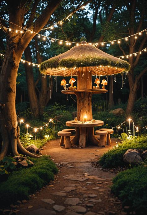 Unique Gardening Ideas, Mushroom Garden Ideas, Backyard Designs Landscaping, Small Garden Nook, Hidden Garden Ideas, Enchanted Garden Backyard, Fairy Garden Backyard, Tree House Room, Cozy Garden Ideas