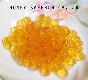 Honey-Saffron Caviar Caviar Appetizers, Molecular Gastronomy Recipes, Classic Apple Pie, Honey Water, Fruit Puree, Molecular Gastronomy, Food Science, A Fruit, Citrus Fruit