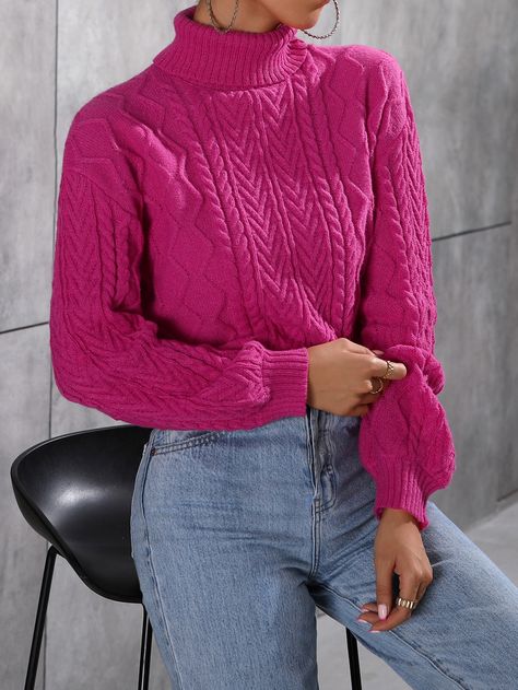 Pink Pullover Outfit, Cable Knit Sweater Womens, Turtleneck Style, Winter Outfits Aesthetic, Pullovers Outfit, Turtleneck Outfit, Classy Winter Outfits, Cottagecore Fashion, Winter Fashion Outfits Casual