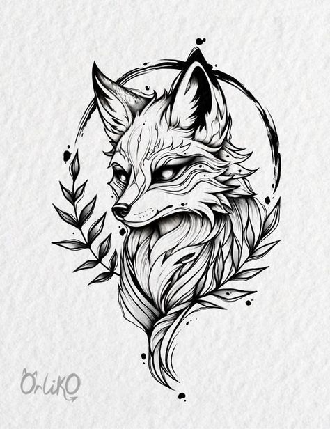 Tattoo Fox Design, Fox Drawing Tattoo, Fox Tattoo Men, Fox Tattoo Sketch, Racoon Tattoo, Epic Tattoos, Fox Tattoo Design, Epic Tattoo, Fox Tattoo