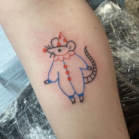 Mouse Tattoo, Rat Tattoo, Gay Tattoo, Nyc Tattoo, Funky Tattoos, Mouse Tattoos, Clown Tattoo, Bff Tattoos, Cute Tiny Tattoos