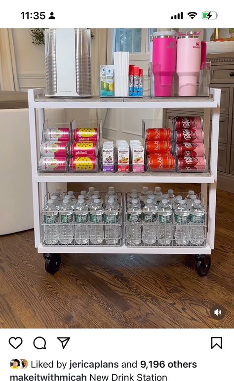 Classroom Drink Station, Kids Drink Station, Salon Snack Bar Ideas, Mini Bar Ideas Small Spaces, Snack Station, Esthetician Room, Kid Drinks, Drink Station, Back Bar