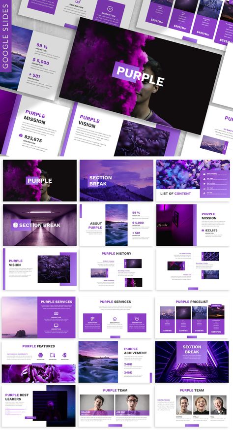 Purple Presentation Design, Slide Cover Design, Presentation Cover Design, Purple Presentation, Purple Website, Keynote Design, Ppt Template Design, Colorful Website, Business Presentation Templates