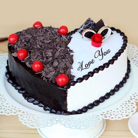 Cake For Wife, Birthday Cake For Wife, Half Christmas, Bolo Rapunzel, Cake For Boyfriend, Heart Shaped Cake, 10 Birthday Cake, Chocolate Cake Designs, Online Cake Delivery