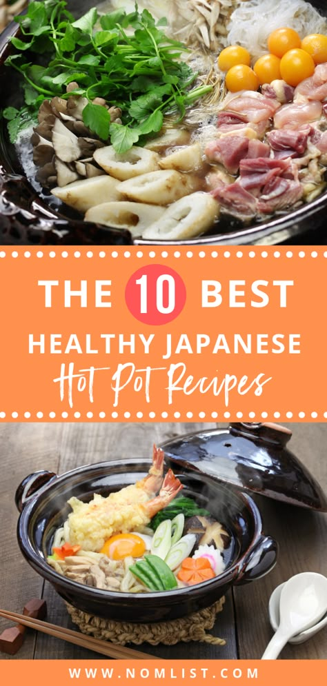 Here are the 10 Best Recipes to Cook in your Japanese Donabe Pot! The Donabe is used to create communal family one pot meals to shared at the dinner table. Used in Japanese for centuries, its usually made of clay - which allows heat and moisture to evenly move throughout the pot during the cooking process.#japanese #japanesefood #japaneserecipes #donabe #donabepot #donaberecipe #hotpot #japanesehotpot Japanese Donabe Recipes, Asian Clay Pot Recipes, Japanese Hotpot Recipe, Hot Pot Recipes Easy, Japanese Hot Pot Recipe, Chinese Hot Pot Recipe, Donabe Pot Recipe, Electric Hot Pot Recipes, Hot Pot Recipe Korean