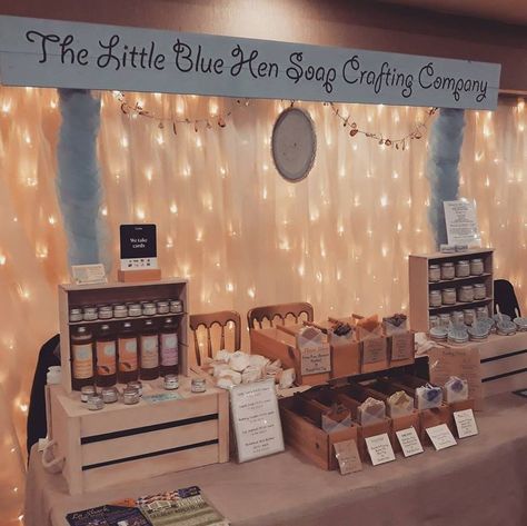 Light up background for night pop-ups Soap Display Ideas Craft Show, Candle Vendor Booth, Soap Displays For Craft Shows, Candle Vendor Booth Ideas, Soap Display Ideas, Market Displays Booth Ideas, Candle Booth Display, Candle Booth, Craft Table Display