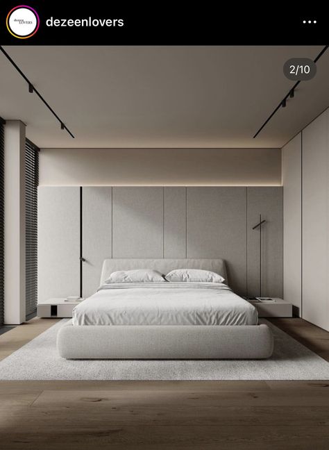 Minimal Bedroom Interior, Luxury Bedroom Design Master Suite, Minimal Modern Bedroom, Minimal Bedroom Ideas, Minimal Bedroom Design, Bedroom Design Luxury, Minimal Bedroom, Futuristic Designs, Cama King