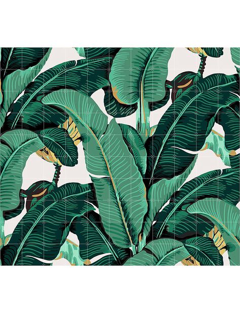 IXXI - Banana Leaf wall decoration large 200cm x 200cm | Selfridges.com Martinique Wallpaper, Chinoiserie Pillows, Cut Velvet Pillows, Banana Leaf Wallpaper, Palm Leaf Design, Power Trip, Beverly Hills Hotel, Modular Walls, Art Deco Wallpaper