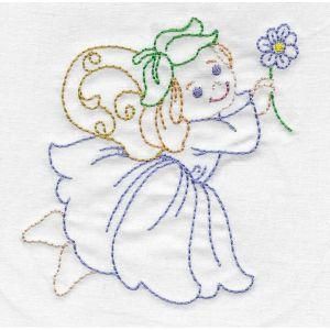 TT806_Garden Fairies | OregonPatchWorks Fairies Embroidery Designs, Garden Fairies, Feather Drawing, Flower Pattern Drawing, Embroidery Stitches Beginner, Miniature Embroidery, Sewing Machine Basics, Chain Stitch Embroidery, Basic Embroidery Stitches