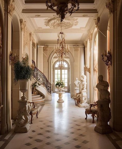 Old Mansion Aesthetic, French Castle Interior, Old Mansions Interior, French Mansion, Manor Interior, Chateau House, Mansion Aesthetic, Old Money House, Mansion Bedroom