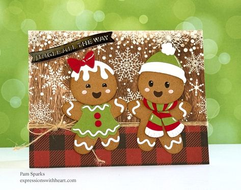 Gingerbread Christmas Card, Gingerbread Faces, School Christmas Cards, Spellbinders Christmas Cards, Gingerbread Cards, Gingerbread People, Gingerbread Christmas Decor, Joy Cards, Tree Stencil