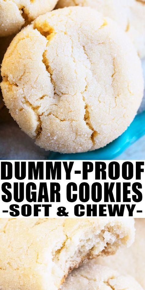 EASY SUGAR COOKIES RECIPE- Quick and easy homemade with simple ingredients. Soft and chewy! No chilling required! Holds its shape and no spreading. Can be decorated with frosting or glaze. From CakeWhiz.com #cookies #dessert #baking #sugarcookies #recipes #sugar Chewy Sugar Cookie Recipe, Soft Sugar Cookie Recipe, Soft Cookie Recipe, Recipe Cookies, Sugar Cookie Recipe Easy, Easy Dessert Recipes Quick, Best Sugar Cookie Recipe, Cookies Soft, Chewy Sugar Cookies