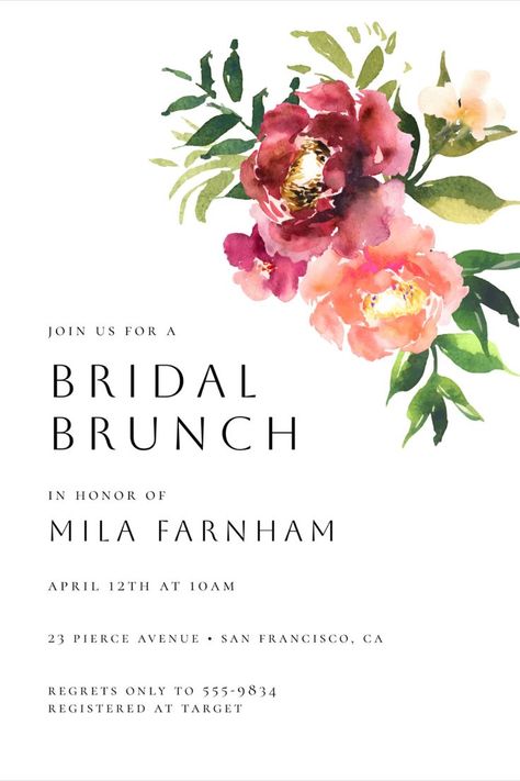 After Wedding Brunch Invitations, Bridal Brunch Invite, Bridesmaid Brunch Invitations, Floral Brunch Invitation, Mimosa Brunch Bridal Shower Invitations, Garden Shower, Spring Bridal Shower, Elegant Bridal Shower, Brunch Invitations