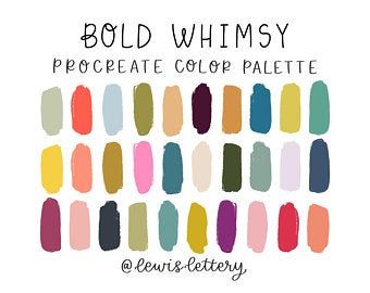 Whimsical Color Palette, Procreate Etsy, Ipad Tools, Colour Magic, Procreate Palette, Palettes Color, House Buying, Boho Colors, Procreate Color Palette