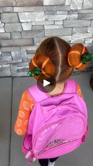 Thanksgiving Crazy Hair Day, Fall Crazy Hair Day, Crazy Hair Day Pumpkin Bun, Kids Wacky Hair Day, Toddler Crazy Hair Day Ideas, Pumpkin Hairstyle, Kids Crazy Hair, Crazy Hair For Teachers, Crazy Hair Day At School For Girls Easy