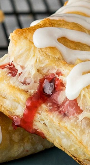 Super Easy Cherry Turnovers Cheery Turn Overs, Turnover Glaze Recipe, Cherry Turnover Recipe, Turn Overs Recipe Desserts, Turn Over Recipe, Cherry Popovers, Cherry Turnovers With Puff Pastry, Cherry Empanadas, Cherry Pastry Recipes