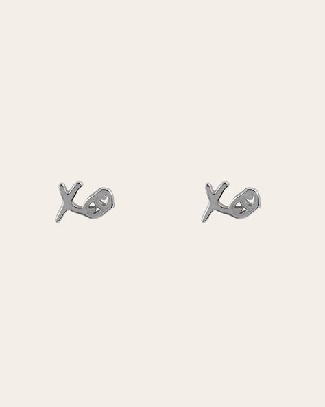 The XO-XO earrings – silver Xo Earrings, Xo The Weeknd, Stud Earrings Silver, The Weeknd, Gold Plated Earrings, Earrings Silver, Nike Logo, Statement Jewelry, Mother’s Day