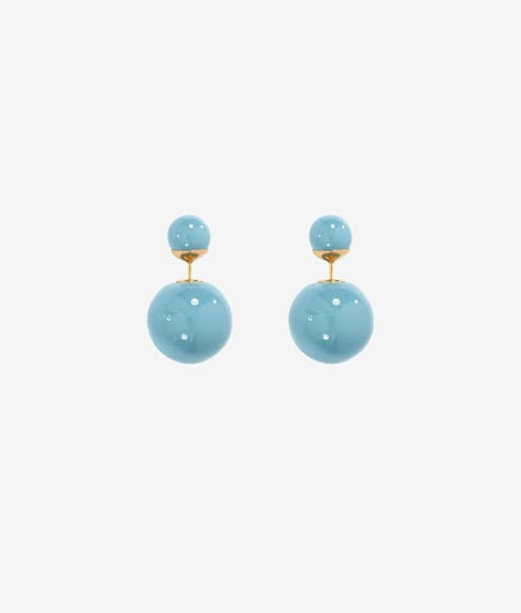 Double Ball Earring, French Blue Light Blue Jewelry, Dazzling Earrings, Ball Earrings, Jewelry Essentials, Jewelry Lookbook, French Blue, Blue Jewelry, Statement Bracelet, Jewelry Inspo