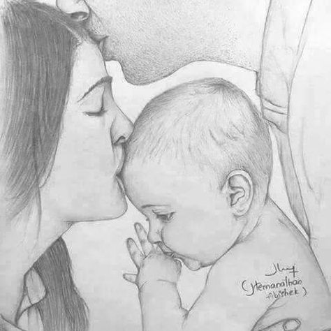 Vom Avea Un Copil, Mothers Day Drawings, Mom Drawing, Baby Sketch, Pencil Drawing Images, Girl Drawing Sketches, Mother Art, Art Sketches Pencil, Art Drawings Sketches Pencil