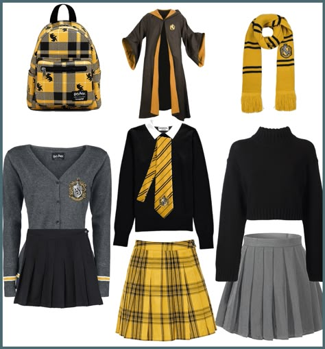 Hufflepuff outfit ideas | Hufflepuff Scarf Outfit, Harry Potter Halloween Costumes Hufflepuff, Plus Size Hufflepuff Outfit, Huffle Puff Costume, Hufflepuff Womens Outfit, Harry Potter Costume Hufflepuff, Hogwarts Hufflepuff Outfit, Hufflepuff Costume Ideas, Hufflepuff Cheerleader Outfit