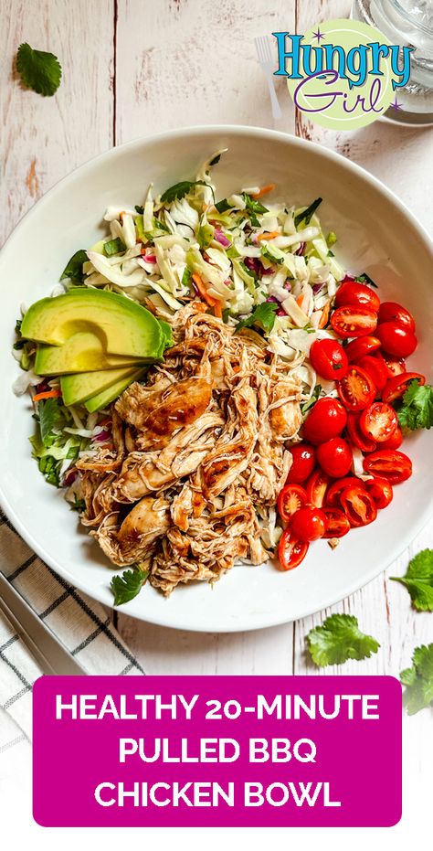 Ww Bowls, Hungry Girl Recipes Dinner, Bbq Sauce Chicken Breast, Bbq Chicken Bowl, Fasting Meals, Ww 2023, Golo Recipes, Shredded Bbq Chicken, Chicken Bowl Recipe