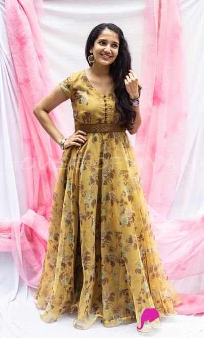 Ethnic Wear Dresses for Women | Western Wear Dresses | Skirt | Crop Tops | Long Gowns | Sangeeth Outfit Dresses - House of Ayana Floral Organza Long Frocks Indian, Organza Long Frock Models, Long Frock Designs For Women, Floral Long Frocks, Long Frocks For Girls, Anarkali Kurtis, Long Frock Designs, Long Anarkali, Floral Frocks