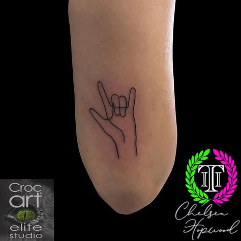 I Love You Asl Tattoo Fine Line, I Love You Sign Language Tattoo Simple, I Love You Sign Tattoo, I Love You Hand Sign Tattoo, Love Sign Tattoo, Asl I Love You Tattoo, I Love You Sign Language Tattoo, Asl Tattoo, Sign Language Tattoo