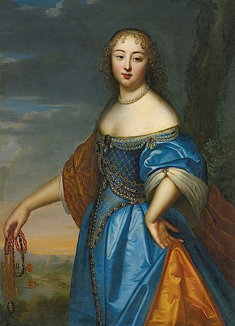 'Portrait of Anne de Rohan-Chabot, Princesse de Soubise' (1648-1709). Painter unknown. via Grand Ladies Fashion History Timeline, 17th Century Fashion, Oil Painting Portrait, Victoria And Albert, Victoria And Albert Museum, A Lady, Historical Fashion, 17th Century, Fashion History