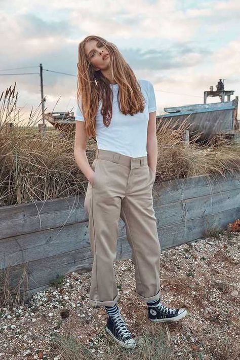 Dickies Inspo - Imgur Women Dickies Outfit, Dickies Fashion, Dickies Pants Outfits Women, Dickies Outfit, Dickies Women, Vintage Dickies, Dickies Pants, Work Trousers, Women Street