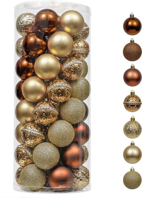 Bronze And Gold Christmas Decor, Copper And Gold Christmas Decor, Bronze And Gold Christmas Tree, Copper Ornaments Christmas Tree, Christmas Tree Copper Color Schemes, Christmas Tree Themes Colors Gold, Golden Christmas Decorations, Gold And Copper Christmas Tree, Gold Xmas Tree Decorations